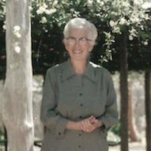 Ethel Macia under Rosebush 1954            